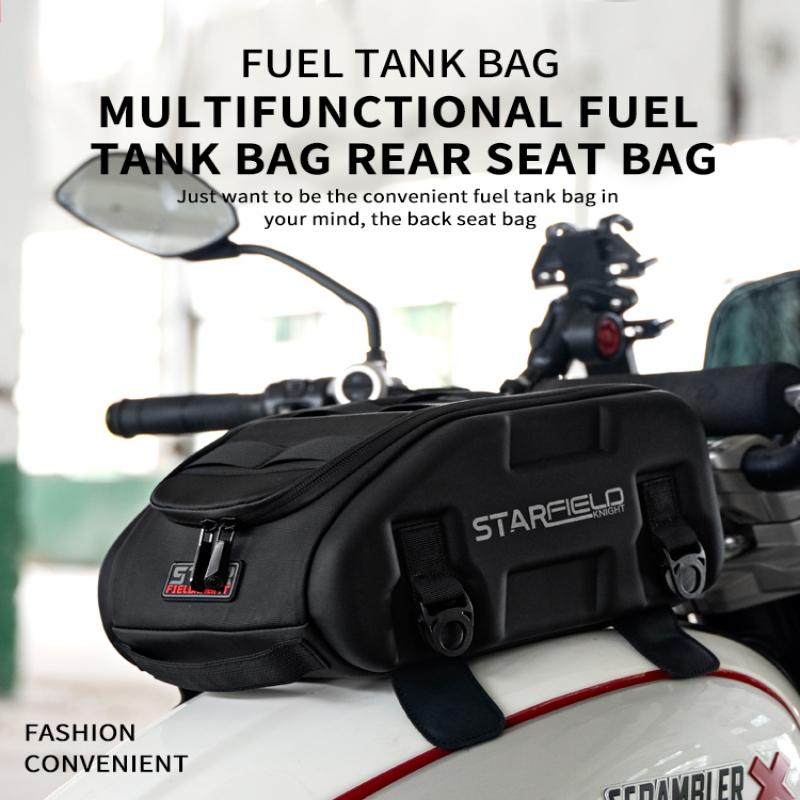 Sfk Large Capacity Motorcycle Tank Package Rear Seat Bag Multifunctional Magnetic Suction Fixation With Waterproof Rain Cover
