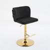 US Stock Set Of 2 Swivel Barstools Adjustable Seat Height With Gold-plating Base Tufted Back For Home Pub And Kitchen Island