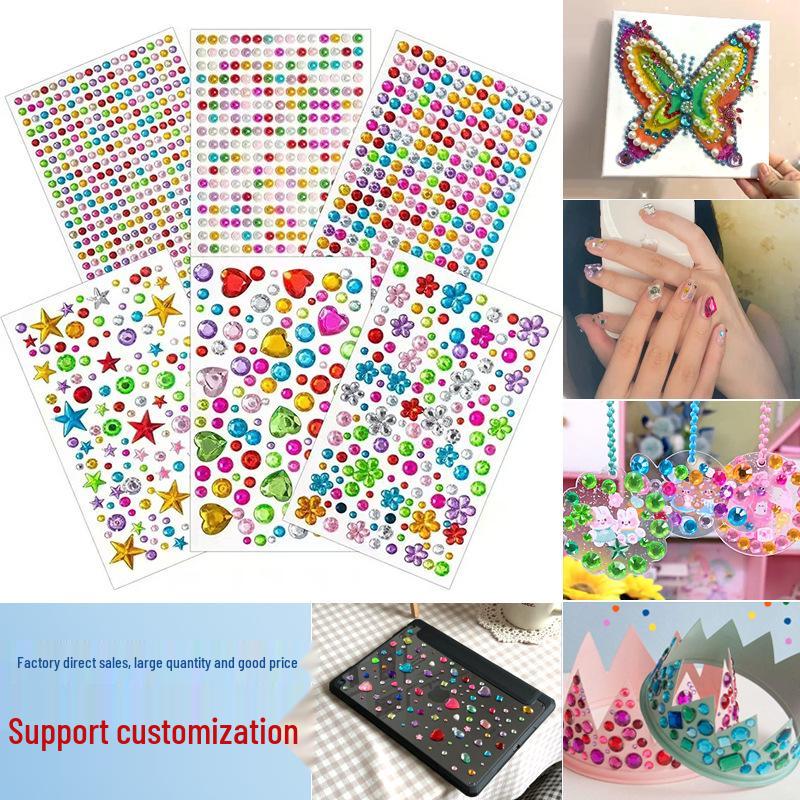 DIY Gem Stickers for Kids: Shiny Crystal Diamond Craft Decoration 6mm 260 pieces
