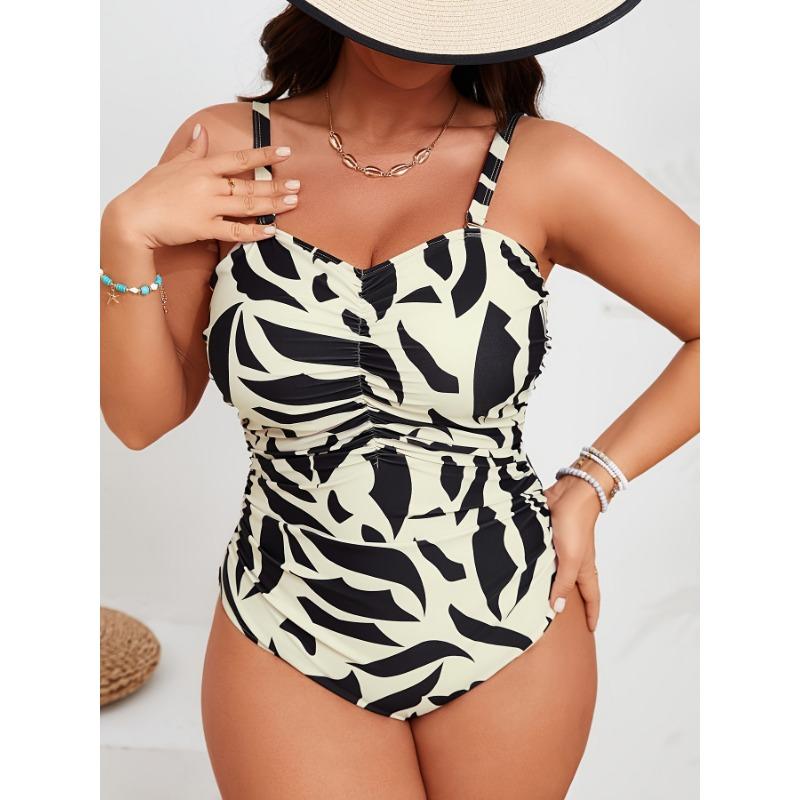 

Женский купальник с высокой талией, сексуальный, большого размера, пляжный, приморский, бикини 0XL чёрный