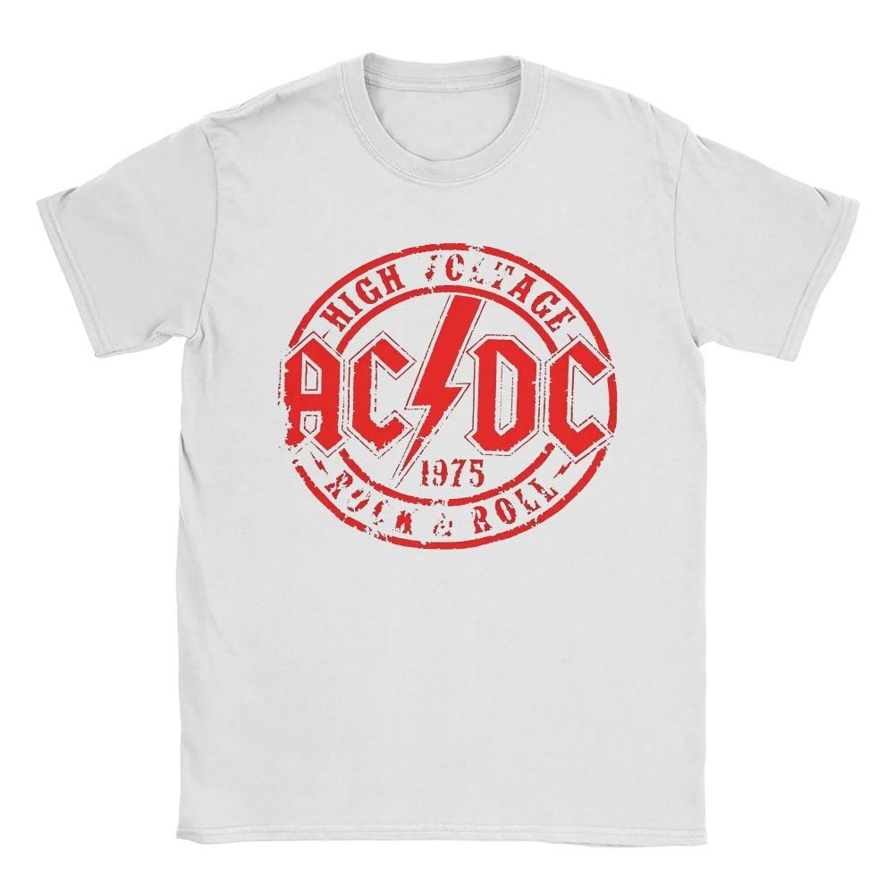 

AC Высокий Винтаж Неон DC Мужские Футболки DC Новинка Футболка Короткий Рукав Круглый Вырез Футболка 100% 4XL 5XL Одежда XXXXXL белый