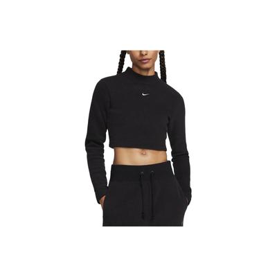 Camiseta Casual Feminina de Manga Longa Curta com Zíper Meio e Forro de Lã Veludo Preto FN3620-010