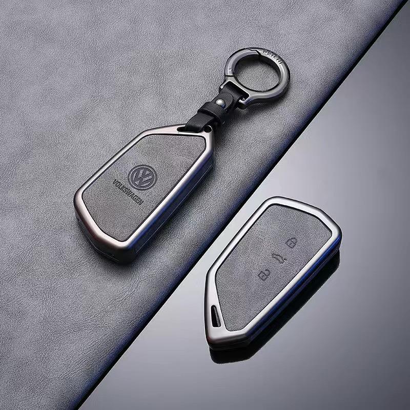 Nuova Custodia Guscio Copertura Completa in Lega e Pelle per Chiave Auto per VW Volkswagen ID.3 ID.4 Golf 8 2022 2023 MK8 Portachiavi Keyless per Auto Acce