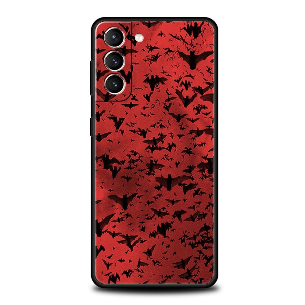 Goth Vampire Bat animal Soft Phone Case For Samsung Galaxy S25 Edge S24 Plus S23 FE S22 S21 S20 Ultra 5G S10 Black Protect Cover