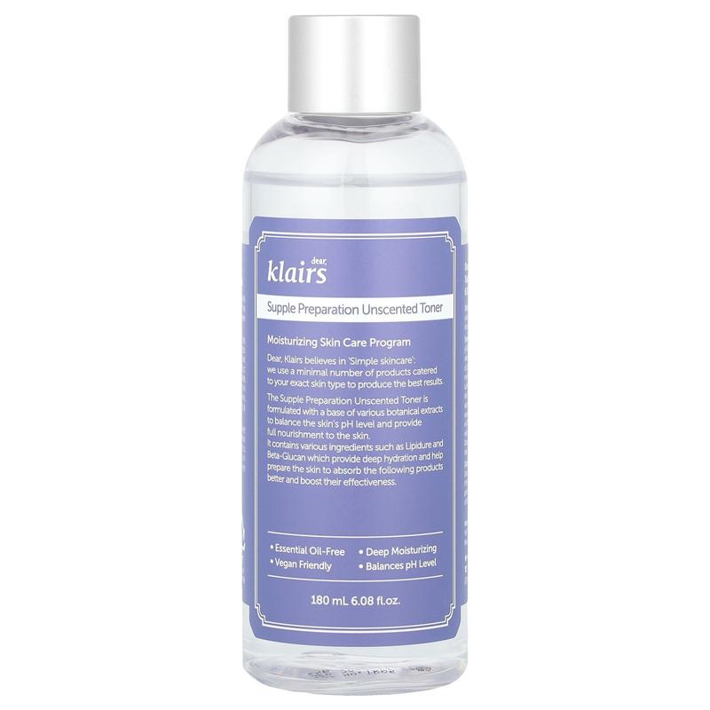 

Уважаемый, Klairs, Supple Preparation Unscented Toner, 180 мл , Балансирует уровень pH