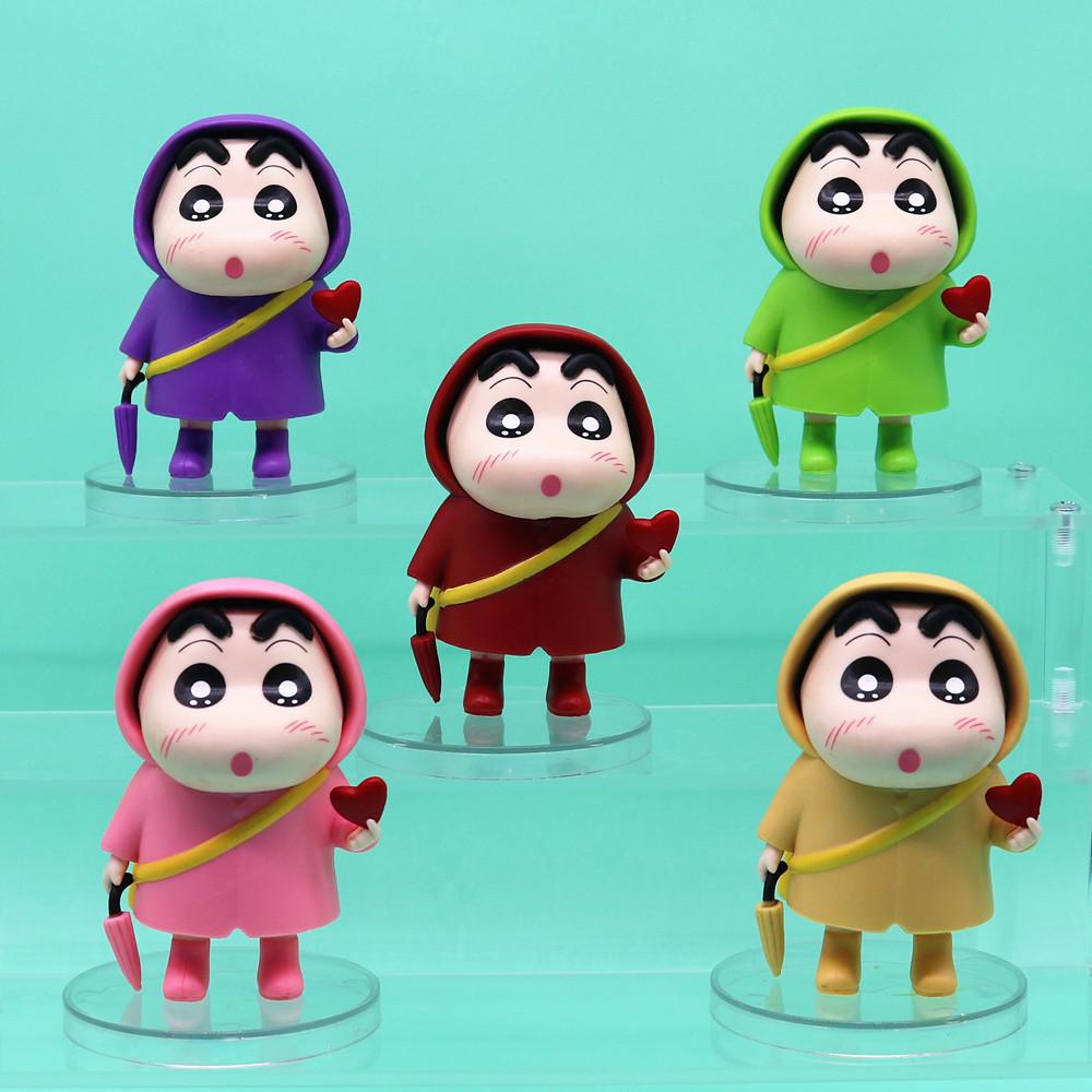 Raincoat Heart Shape Crayon Shinchan Pvc Collectible Figure Model For Anime Fans