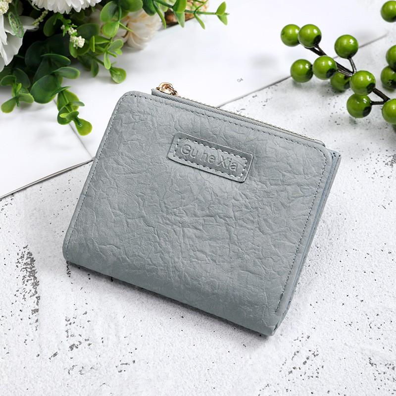 Womens Minimalist PU Leather Clutch Wallet Small Compact Multi-Functional Card Holder With Expansion Pocket