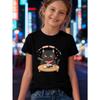 Girls Crewneck T-Shirt, Cute Kitten Nigiri Sushi Kawaii Print