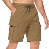Men's Summer Solid Color Casual Multi-Pocket Sport Cargo Shorts