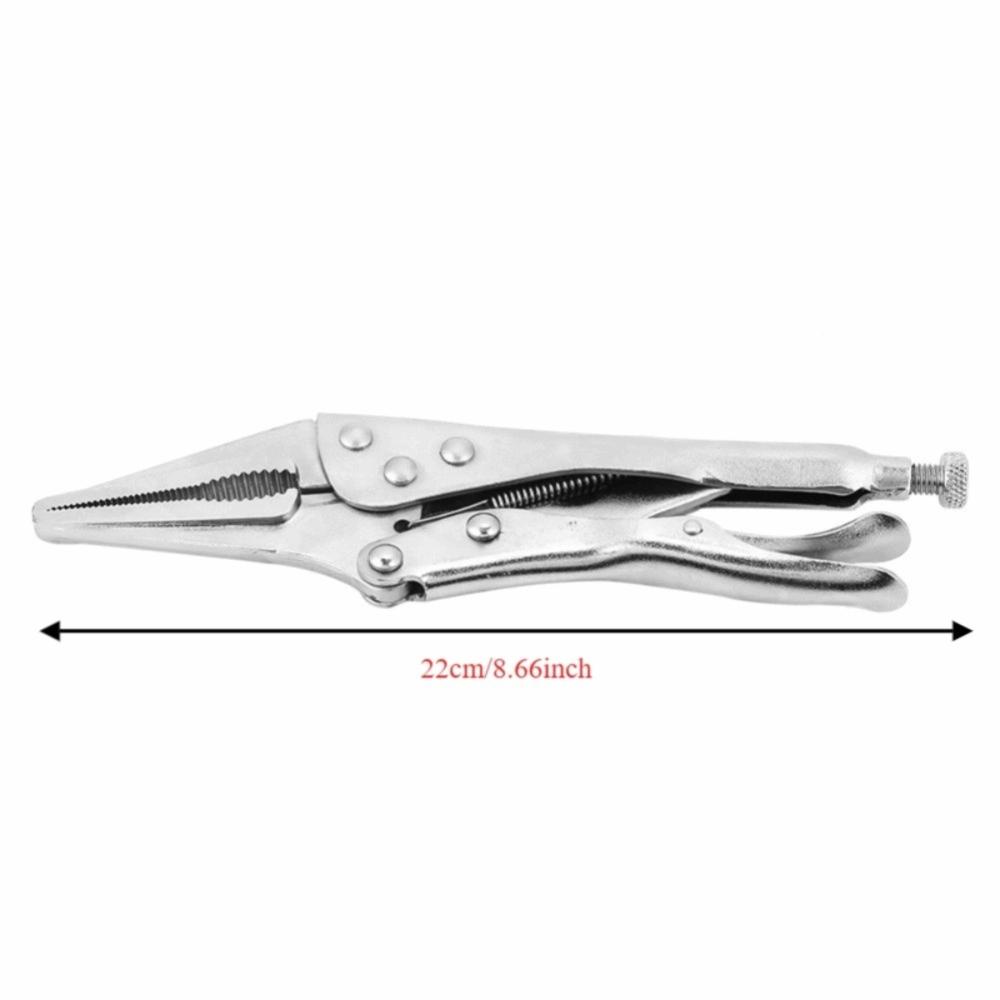 9 Inch Needle Nose Locking Pliers Carbon steel Hardened Teeth Adjustable Jaw Clamping Wrench Adjustable Jaw Pointed Mouth