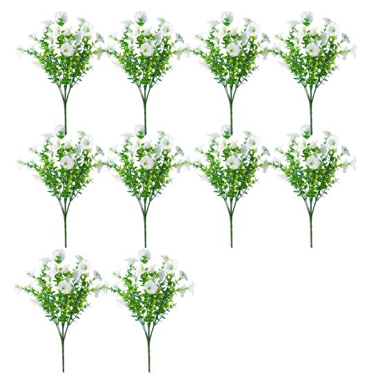 

Букет искусственных цветов петунии, искусственные цветы для улицы, реалистичные, устойчивые к ультрафиолетовому излучению, искусственные цветы для крыльца, патио, подвесной корзины 10pcs