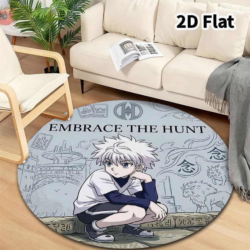 Hunter X Hunter Round Area Rug Carpet Rug For Living Room Bedroom Sofa Playroom Decor Nonslip Floor Mat