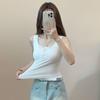Lace Trim Two-Piece Camisole Slimming Summer Bodycon Top