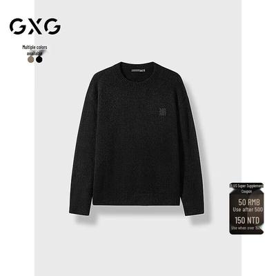 Pull d'hiver pour homme GXG à col rond brodé