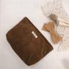 135 Solid Color Makeup Storage Pouch Wear-resistant Corduroy Toiletries Cosmetic Organizer Bag for Women and Teen Girls