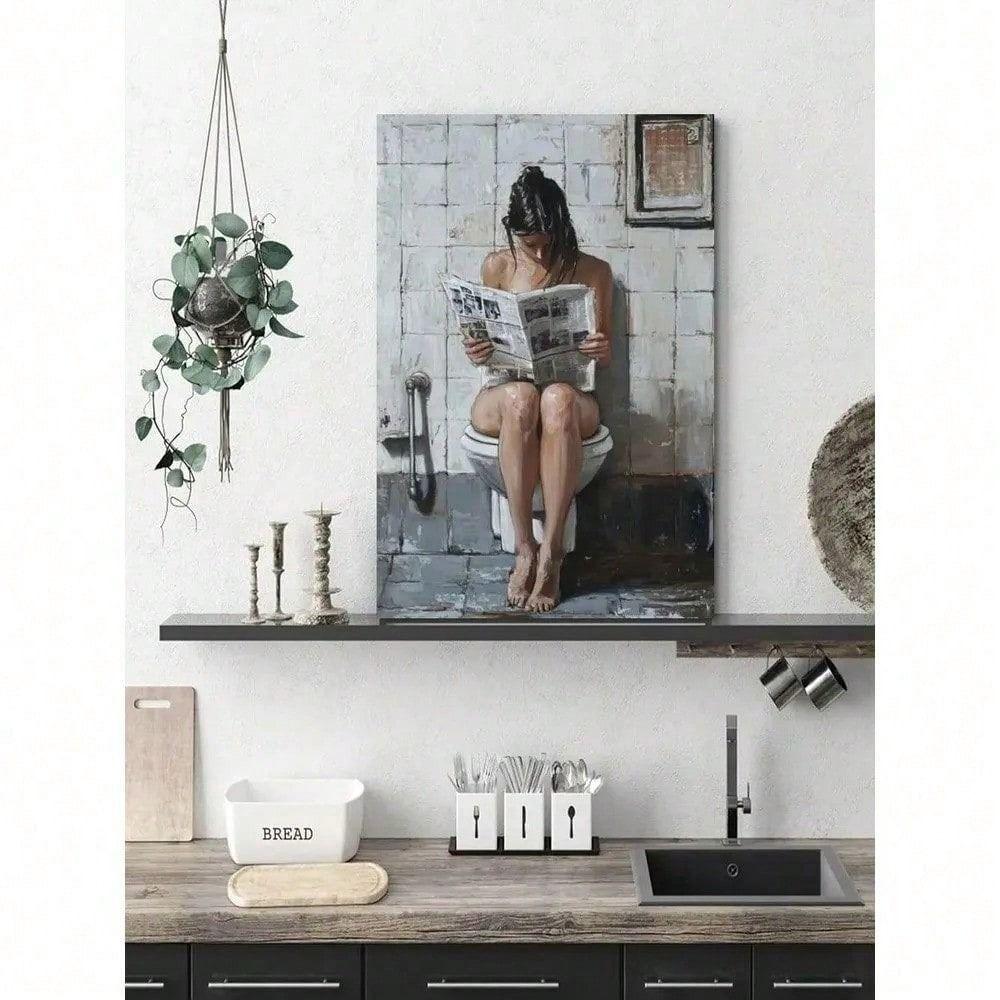 Metal Wall Art Poster Woman Face Vintage Retro for Living Room