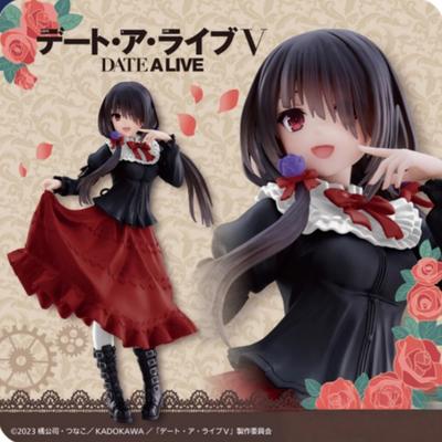 New Date A Live Tokisaki Kurumi Anime Figure Cute Girl Model Toy Pvc Black Dress Dress Up Standing Model Car Model Ornaments Toy