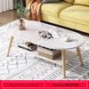 Minimalist Oval Double-Layer Coffee Table