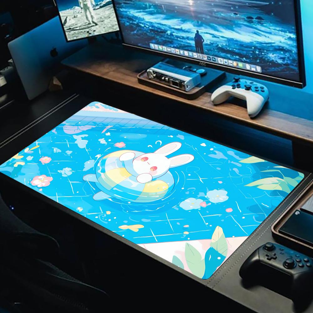 Cute Rabbit Mouse Pad Gaming Keyboard Desk Mat Office Soft Non-Slip Rubber Carpet Mice Pad New Anime Home Gamer Long Mousepad