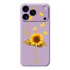 For iPhone 17 Pro Max Case Golden Butterfly Sunflower Pattern Printing Straight Edge TPU Phone Back Cover
