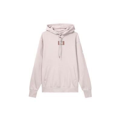 Sabrina Letter Tag Hooded Fleece Sweatshirt Women Tops Grey Purple FJ4450-019