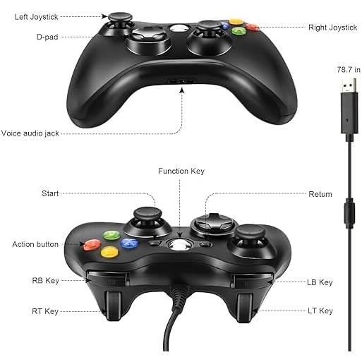 Manette de jeu - Gezimetie - Xbox 360 - USB - Double Vibration - Design Ergonomique