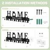 Key Holder Wall Mount, Adhesive Metal Key Hanger with 6 Double Hooks, 2 Tallation Methods, Black