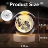 Crystal Moon Lamp – Engraved Crystal Ball LED Night Light with Wooden Base, USB Powered, Ideal for Home & Office Décor, Birthday