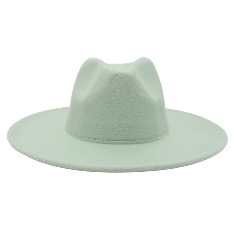 Big Brim Solid Color Cashmere Felt Hat Jazz Hat French Top Hat