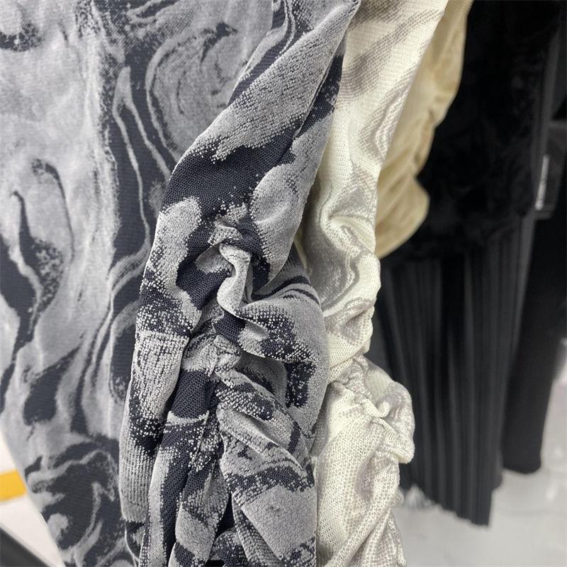 Women's Tie Dye Casual Short Sleeve T-Shirts Slim Vintage Folds Tshirts Streetwear Y2k Crop Top Female Elegant Spring Summer Clothing