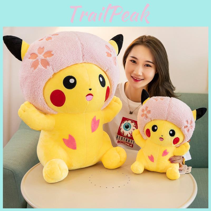 Adorable Cherry Blossom Pikachu Plush Toy Soft Stuffed Animal Gift For Girlfriend