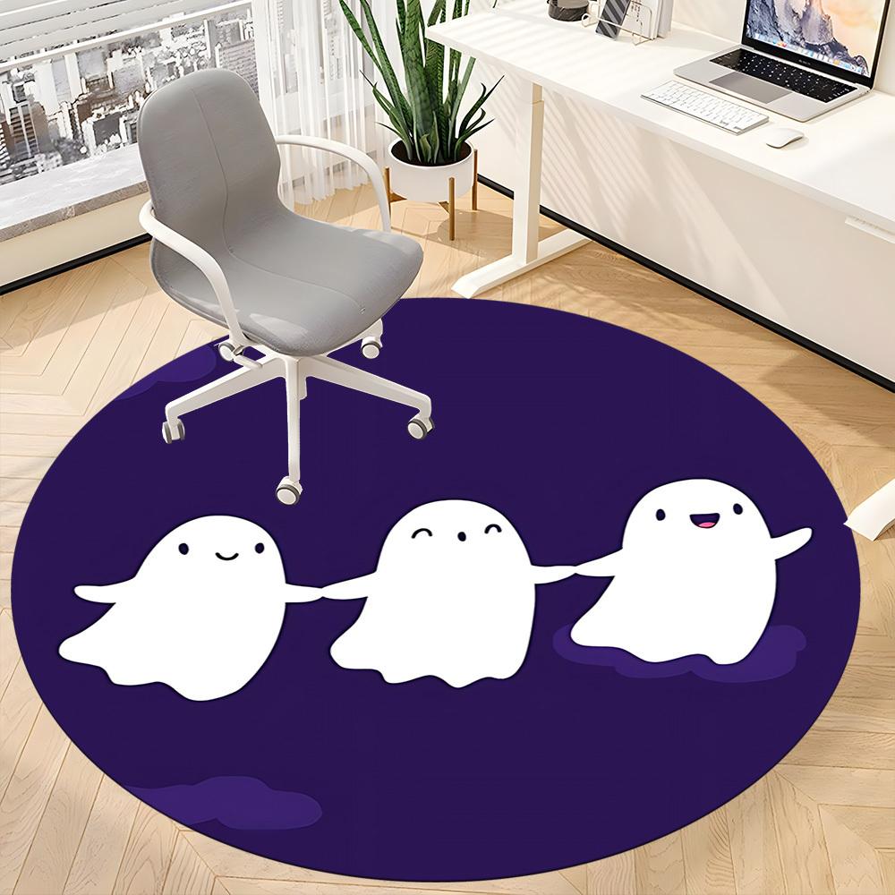 1pc Ghost Party Office Round Area Rug, Under Office Chairs Bedroom Living Room Home Decor, Room Deco