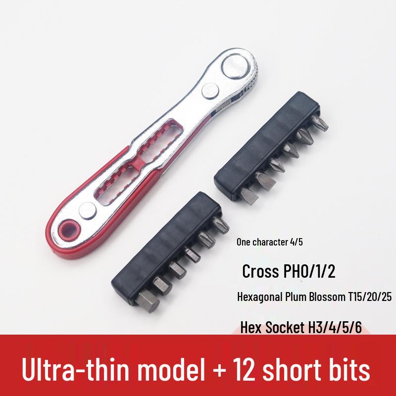 Ultra-Thin Mini Ratchet Wrench & Right-Angle Screwdriver for Tight Spaces