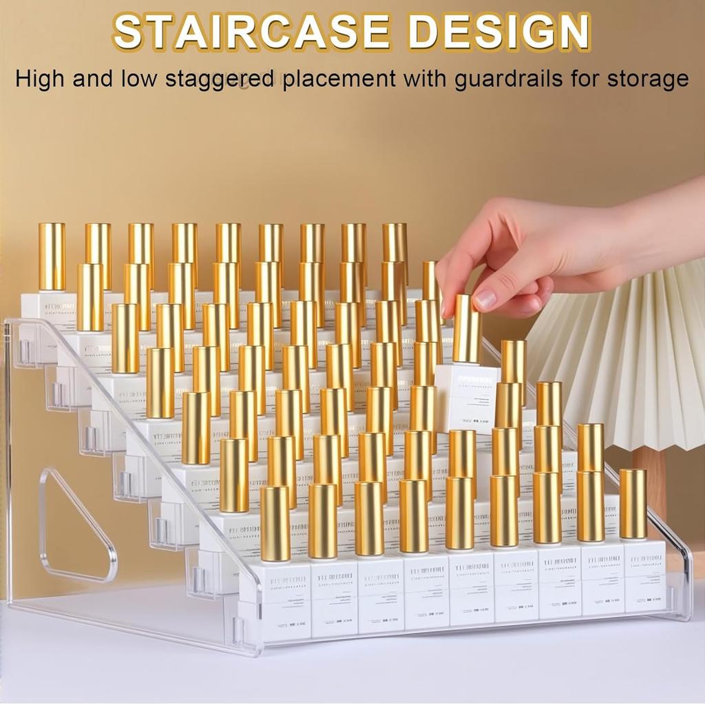 7-Step Nail Polish Storage, Nail Polish Organizer, Transparent Acrylic Nail Polish Holder, Perfume Storage Stand, Display Rack