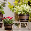 Pots de Fleurs Rétro Jardinage Poté Extérieur Jardinière pour Plantes Pot de Fleurs Décoratif Ménager Rond Résine Succulente