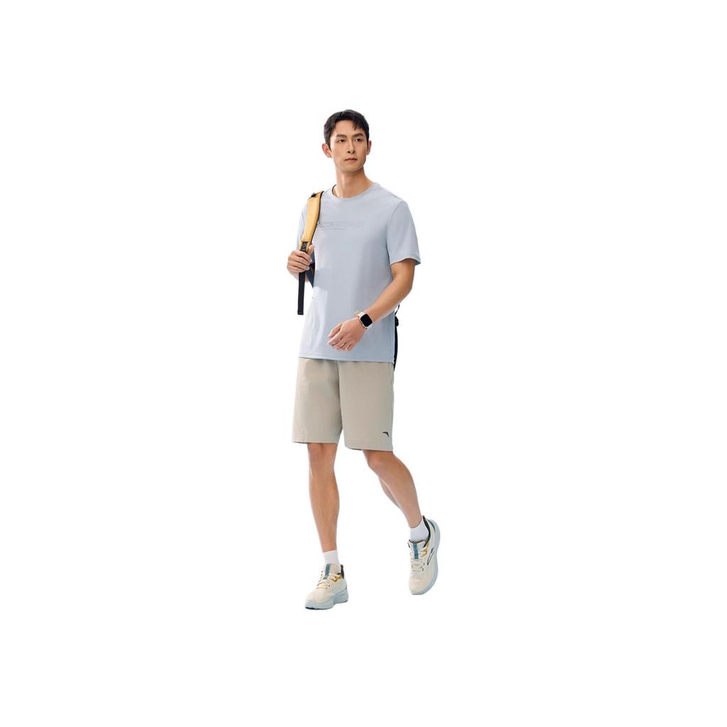 Anta Training Series Casual Simple Lace-Up Solid Color Sports Shorts Men Shorts Green 952527507-1