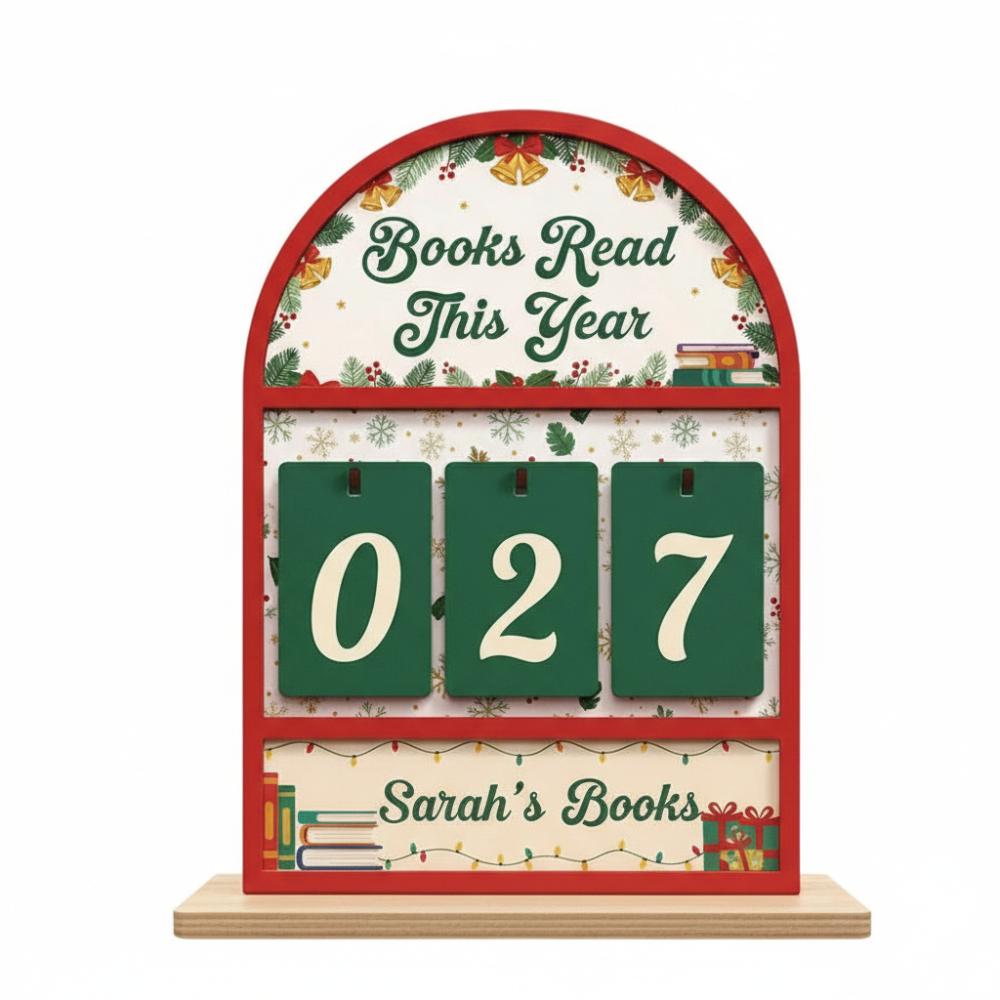 Wooden Books Read Tracker Standing Books Read This Year Reading Counter Portable Book Lovers Gift Reading Challenge Tracker