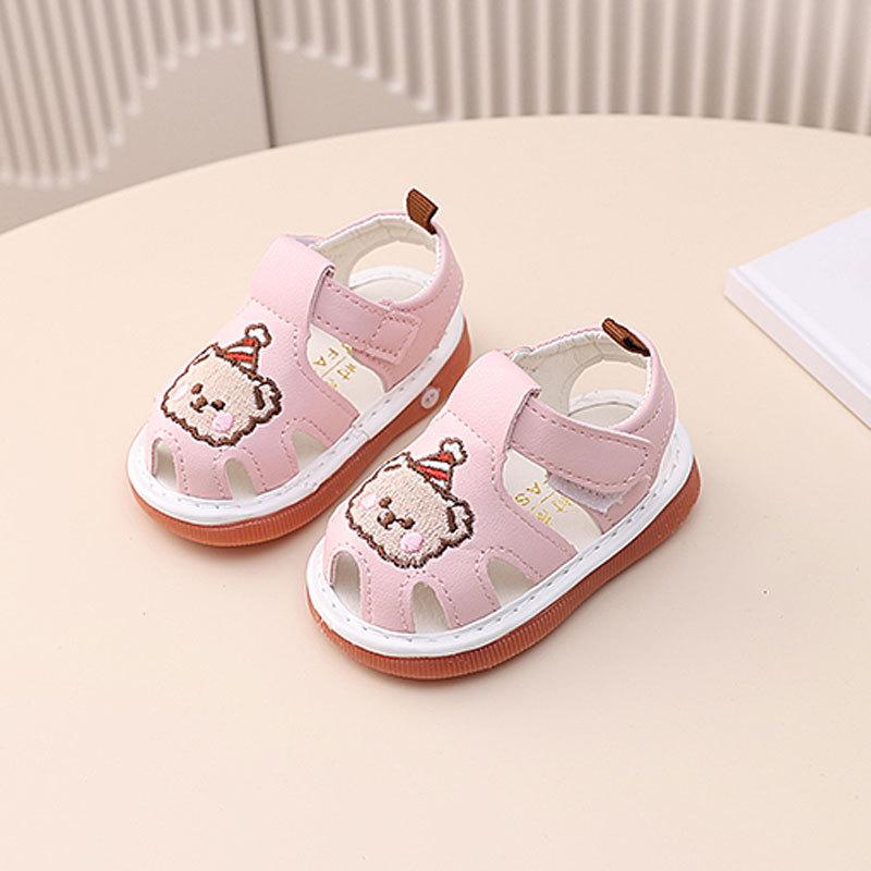 Summer Boys and Girls Toddler Shoes 0-1-2 Year Old Baby Soft Sole Bag Head Cartoon Sandals Called Shoes