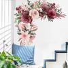 Elegantes Rot Rosa Pfingstrose Blume Wandsticker Selbstklebendes Abziehbild für Schlafzimmer Wohnzimmer Heim Wanddeko