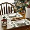 4PCS Stain-resistant Christmas Tableware Mat Anti-slip Tableware Insulated Mats  Party