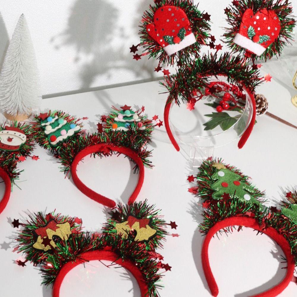 Santa Claus Pattern Holiday Hairbands Christmas Tree Design Xmas Tree Headbands Christmas Party