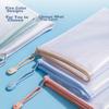 Deli 5 A4 File Folders with Mesh Zipper, Colorful Student Subject Classification Pouches, Morandi Color Series Mixed Colors 63483