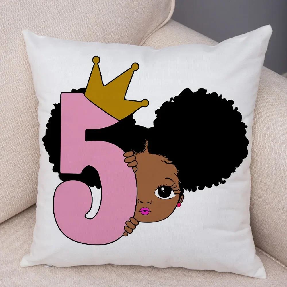 Cute Cartoon Girl Pillowcase Sofa Cushion Cover Home Children's Room Decoration