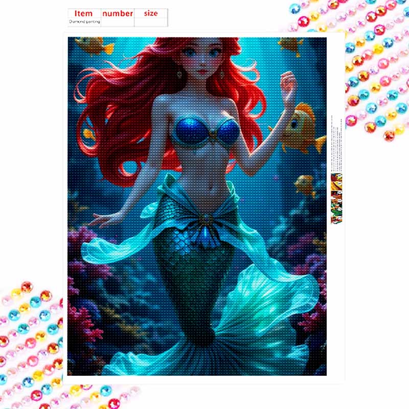 Disney Diamond Painting Full of Diamonds 5D Ariel Diamond Art Home Decoration Creative Handicrafts