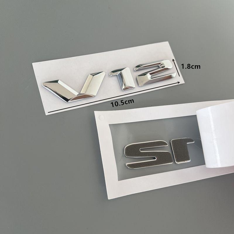 For Mercedes Benz V12 Car Fender Side Badge Tail Trunk Emblem Sticker for Mercedes Benz S Class S400 S300 S600 W210 W212 W204 W205 W207 W168