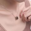 Hermes Pop H Series Pendant Lacquered Metal Necklace Women Necklace Silver Black H147991FP03