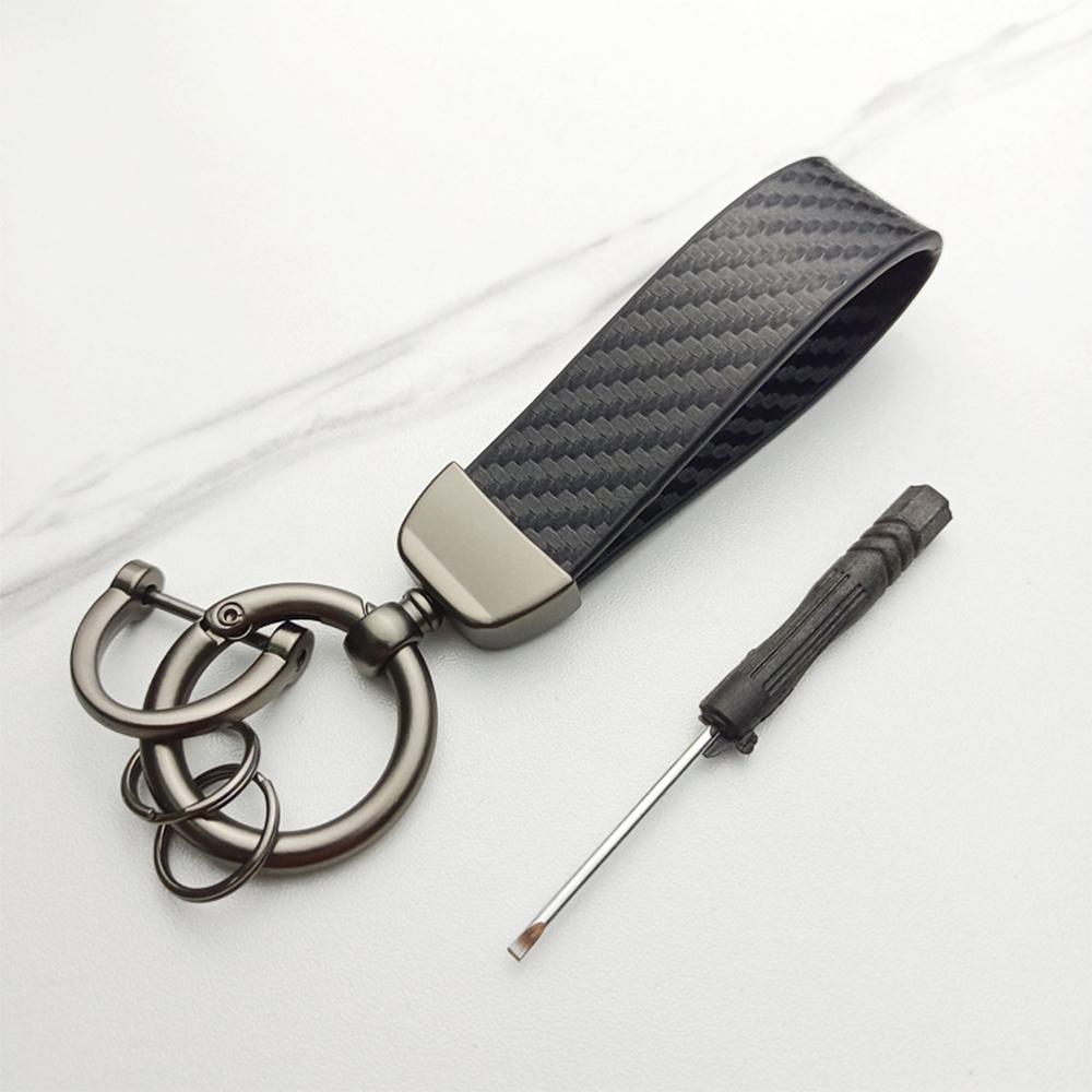 Car Key Chain Carbon Fiber Keyring For Seat Ibiza Toyota Ford RangerBmw Tesla Skoda VW Honda Hyundai Peugeot Auto Accessories