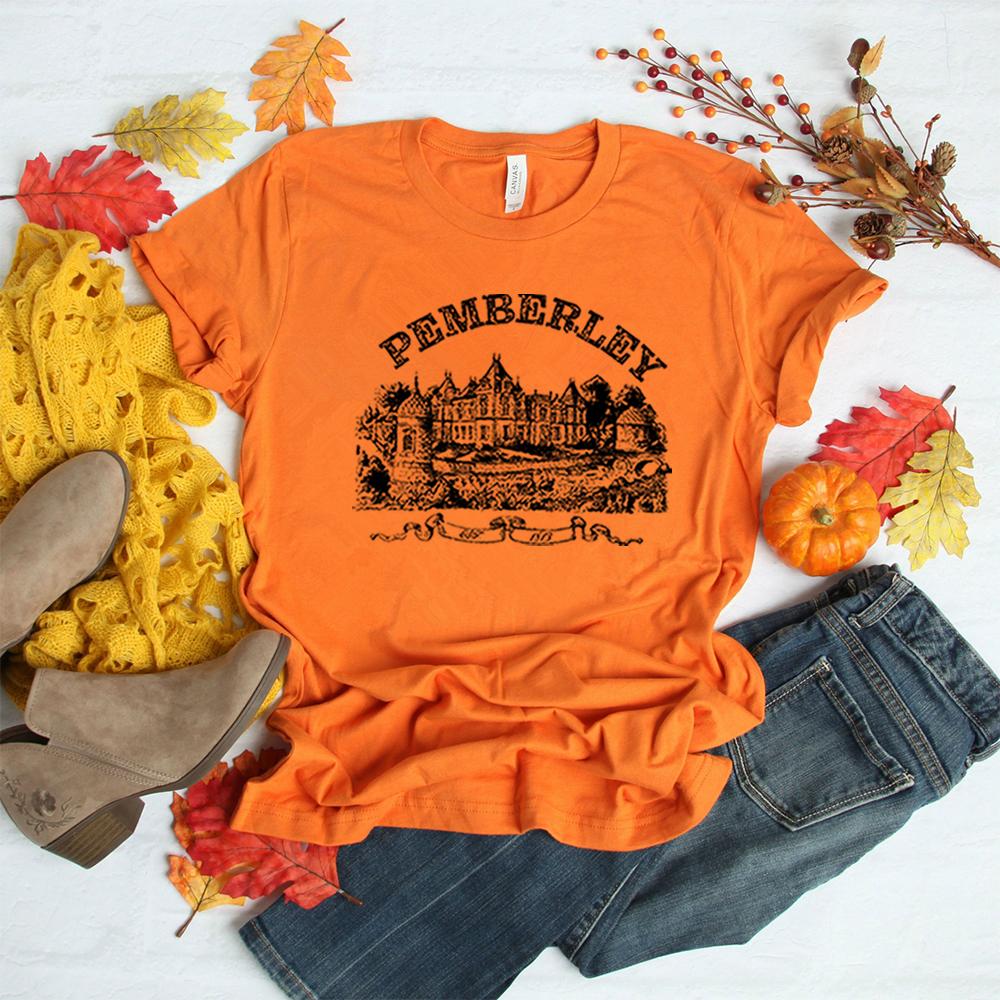 Pemberley T Shirt Pride and Prejudice Tshirt Aesthetic Literary Tee Jane Austen Tops Bookworm Shirts Book Lover Gifts for Women