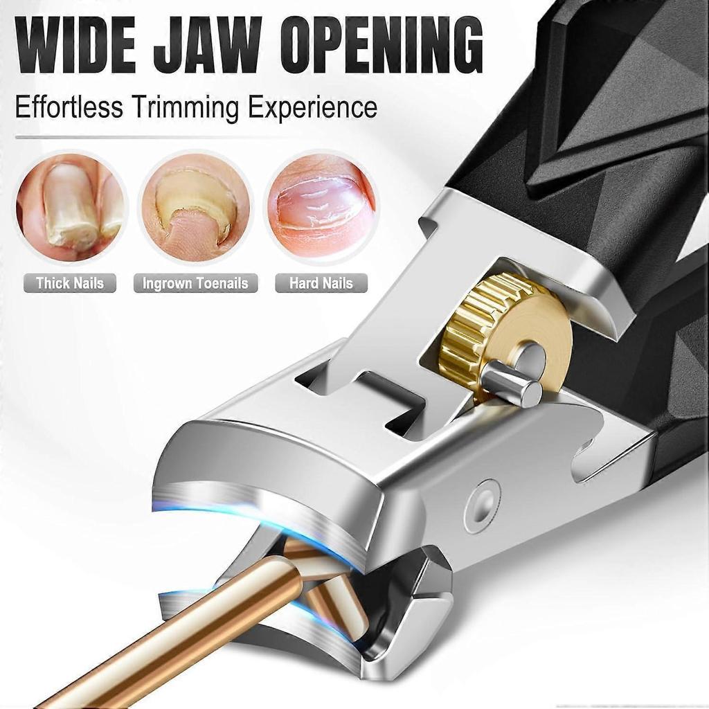 Toenail Clippers for Thick Toenails, Nail Clippers for Men with Wide Jaw Opening, Heavy Duty Ingrown Toe Nail Clippers with Long Handle for Seniors,