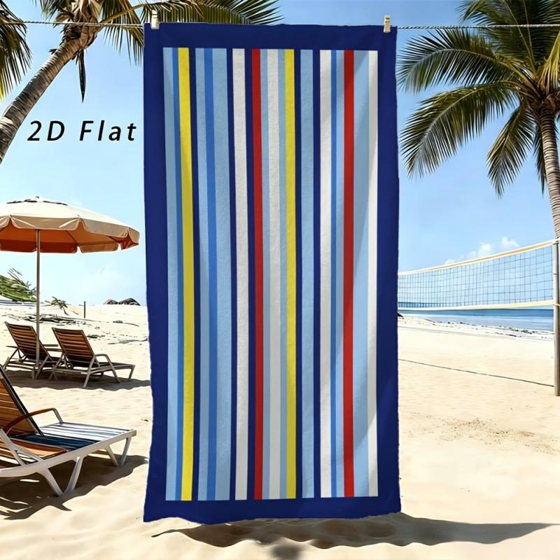 Buntes Streifen-Tropenfischmuster Strandtuch Schnelltrocknend Saugfähig Mikrofaser Handtuch Für Strand Pool Bad Draußen Reisen